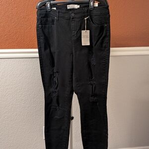 Women's Black Distressed Jeans